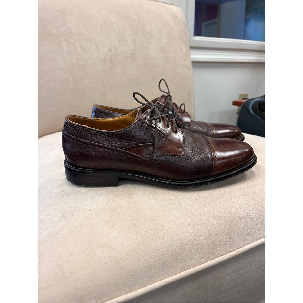 Johnston & Murphy Brown Calf Skin Leather Cap Toe Oxfords sz 9